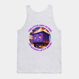 Dumpster Fire, kawaii anime, by Strange Dollz Boudoir Tank Top